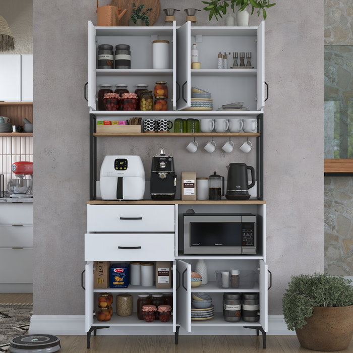 Hanah Home Armario Multiusos JE180 - 3403 Nogal y Blanco Hanah Home Armario Multiusos JE180 - 3403 Nogal y Blanco